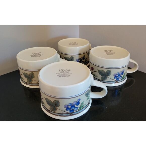 (Set of 4) Mikasa Intaglio GARDEN HARVEST Cups CAC29 Stoneware - Picture 12 of 15